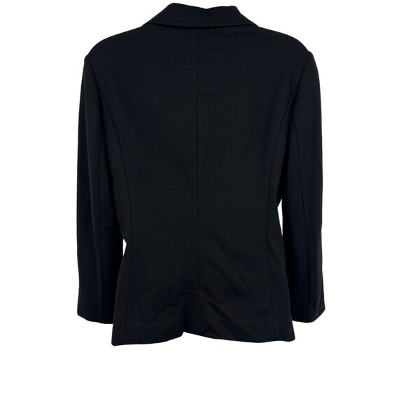 Emporio Armani Black Double Breasted Blazer Women Size 44 Modal Work Career New - Picture 3 of 8